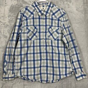 American Eagle Mens Shirt  XXL Pearl Snap Button Long Sleeve Vintage Fit Plaid